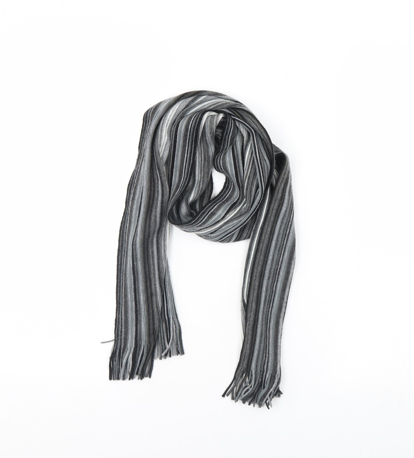 Preworn Womens Black Striped   Scarf