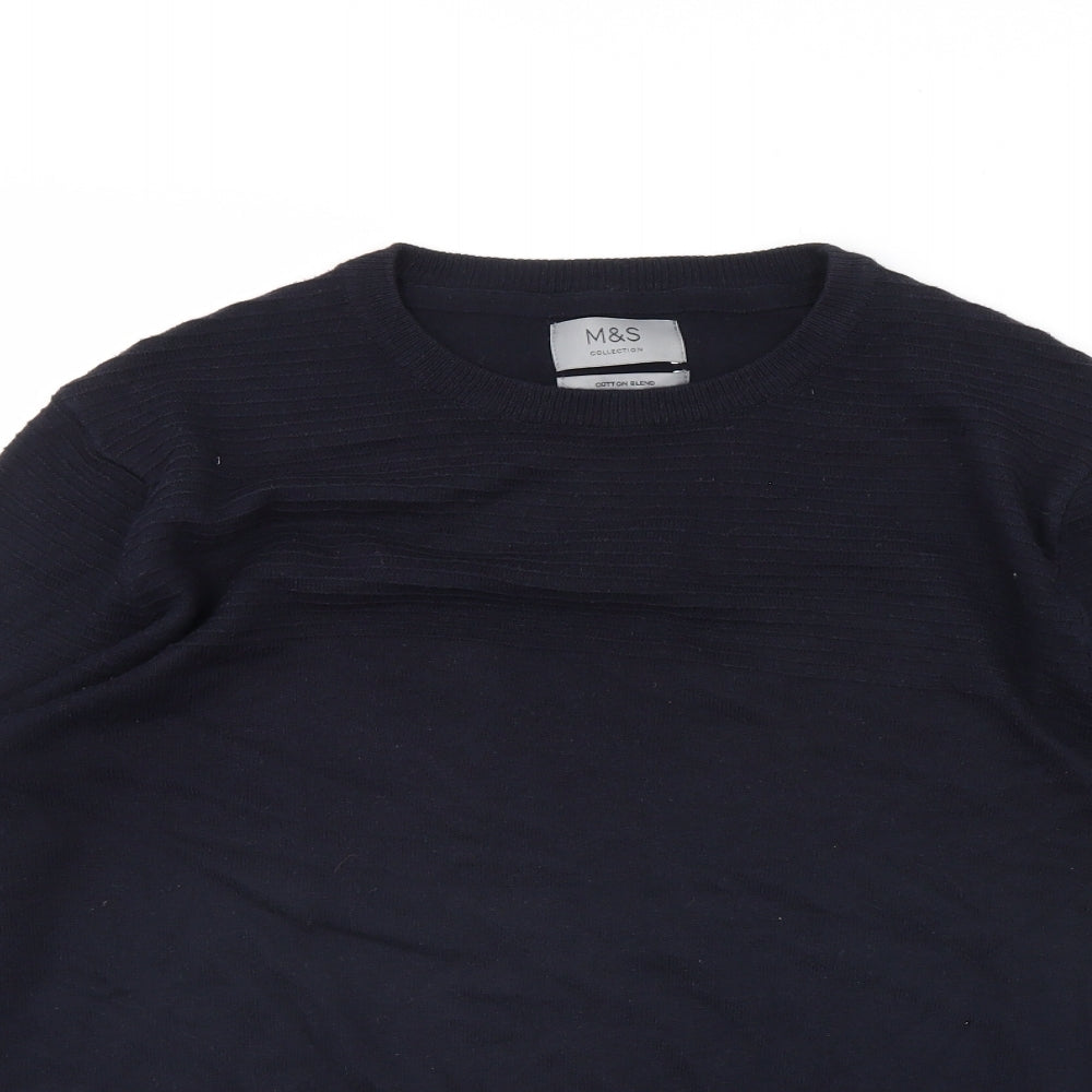 m&s Mens Blue   Pullover Jumper Size M