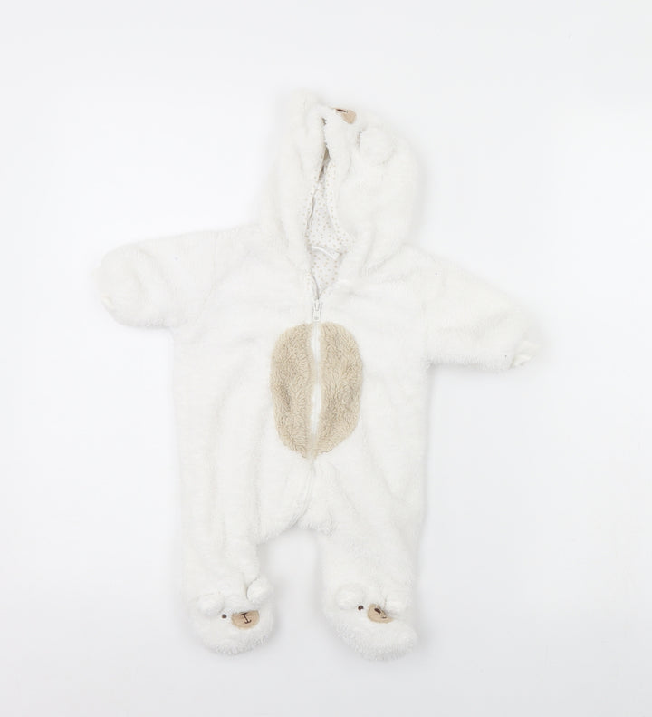 F&F Baby White Babygrow One-Piece Size 0-3 Months