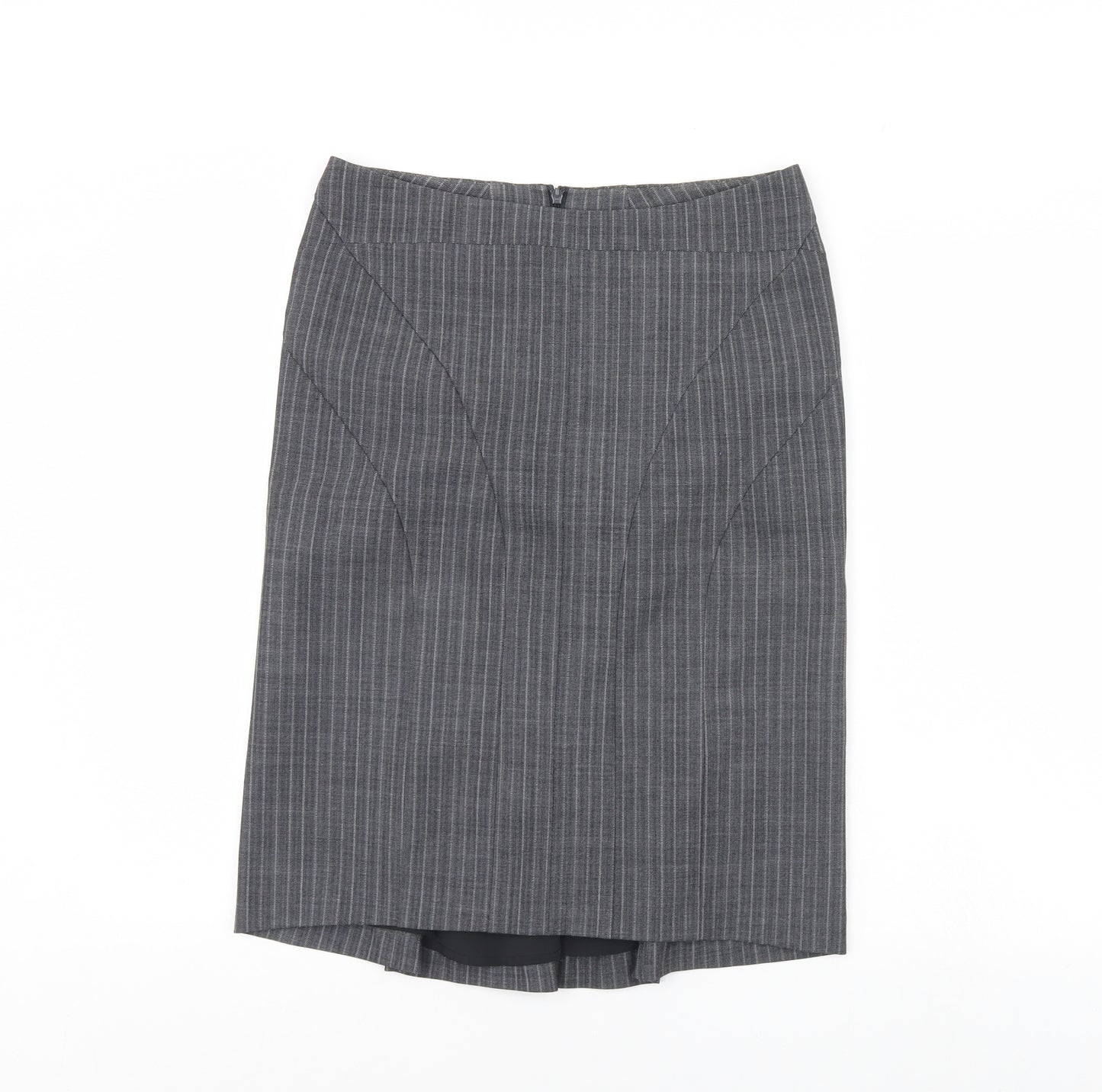 Oasis Womens Grey Striped  Straight & Pencil Skirt Size 10