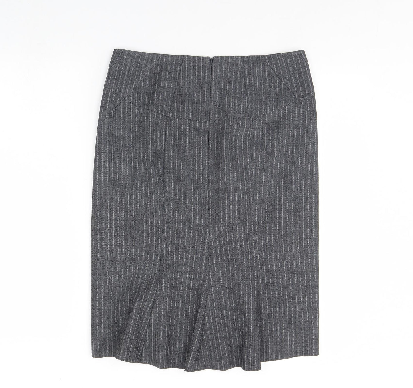 Oasis Womens Grey Striped  Straight & Pencil Skirt Size 10