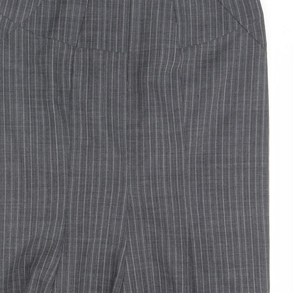 Oasis Womens Grey Striped  Straight & Pencil Skirt Size 10