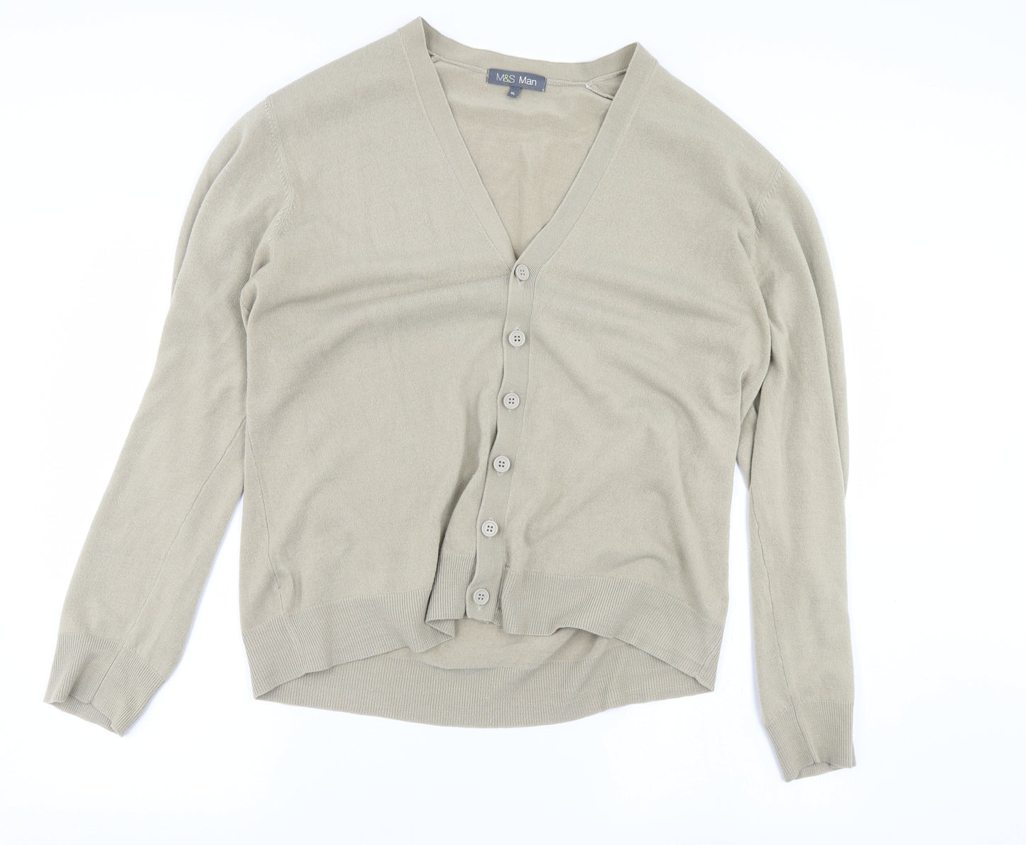 M&S Mens Beige   Cardigan Jumper Size XL