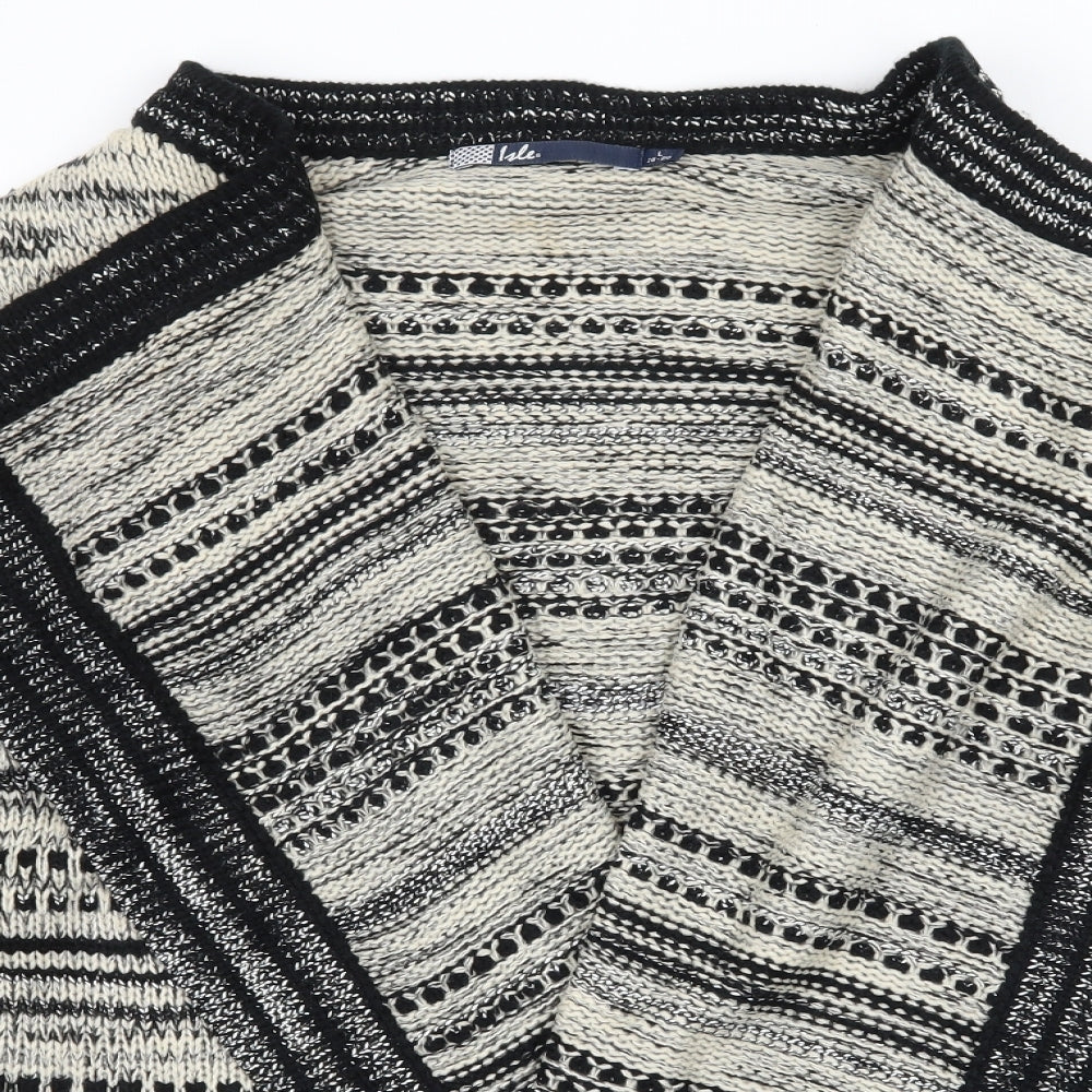 Isle Womens Beige Striped  Cardigan Jumper Size L