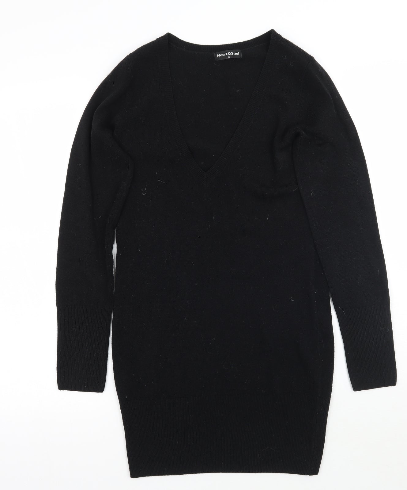 Heart & soul Womens Black   Jumper Dress  Size 8
