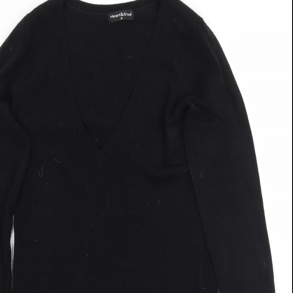 Heart & soul Womens Black   Jumper Dress  Size 8