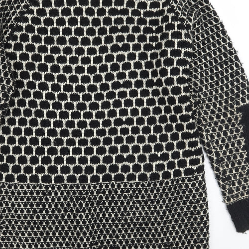 Paramour Womens Black Geometric  Cardigan Jumper Size M