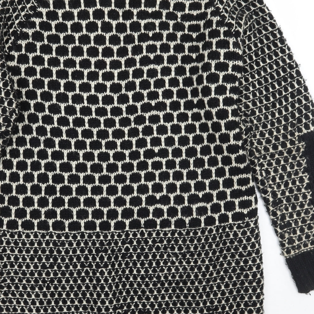Paramour Womens Black Geometric  Cardigan Jumper Size M