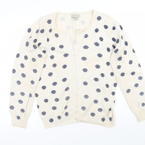 Primark Womens Beige Geometric  Cardigan Jumper Size 14