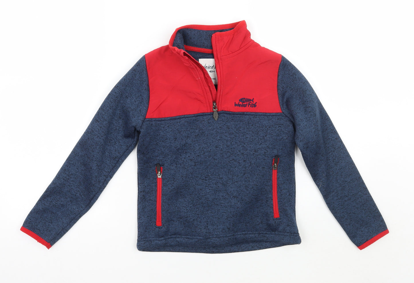 Weird Fish Boys Blue   Pullover Jumper Size 5-6 Years