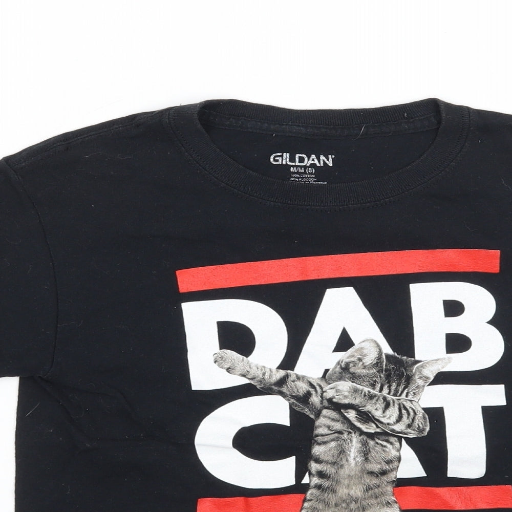 Gildan Boys Black   Basic T-Shirt Size 8 Years