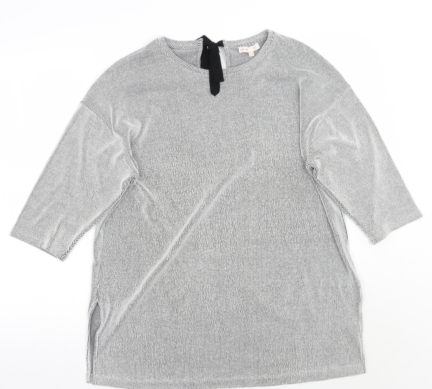 F&F Womens White Striped Rayon A-Line  Size 16
