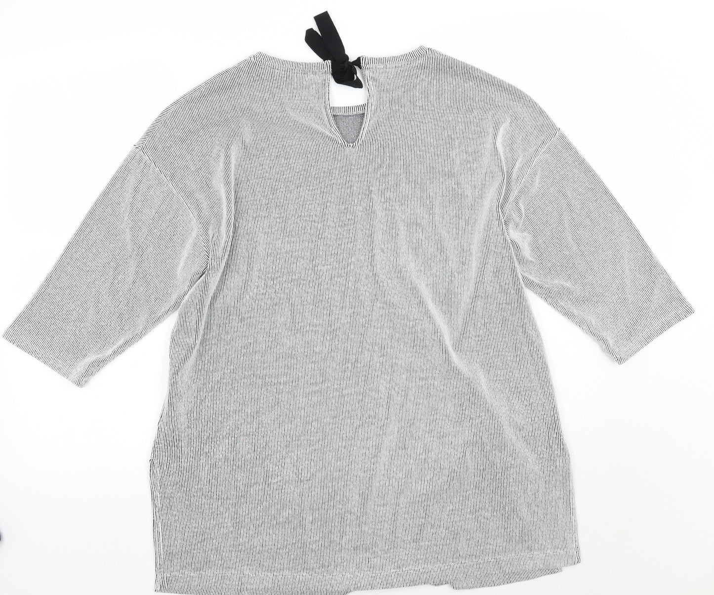 F&F Womens White Striped Rayon A-Line  Size 16