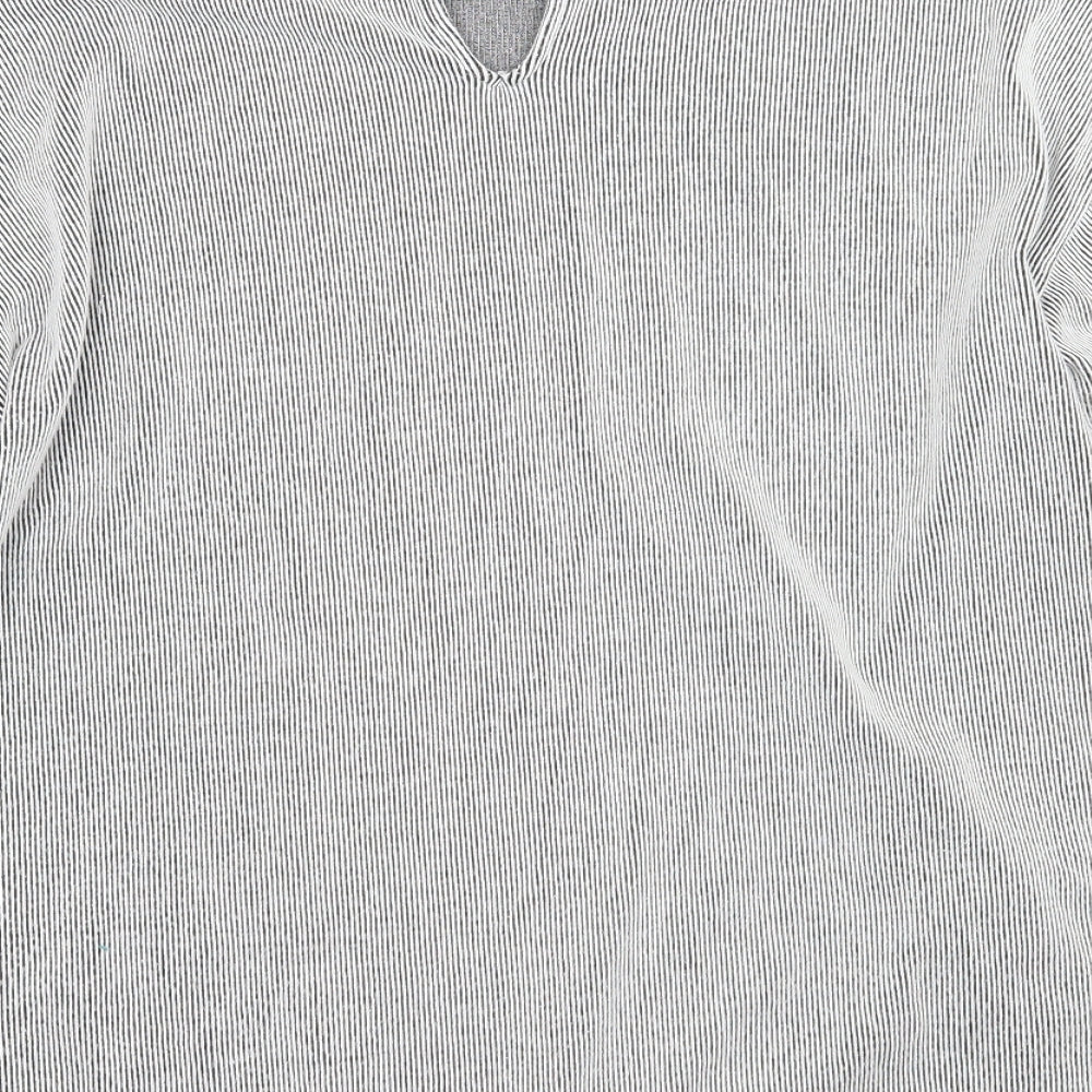 F&F Womens White Striped Rayon A-Line  Size 16