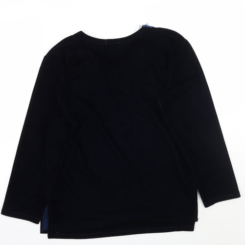 Jia yi Womens Blue Floral  Pullover Jumper Size L