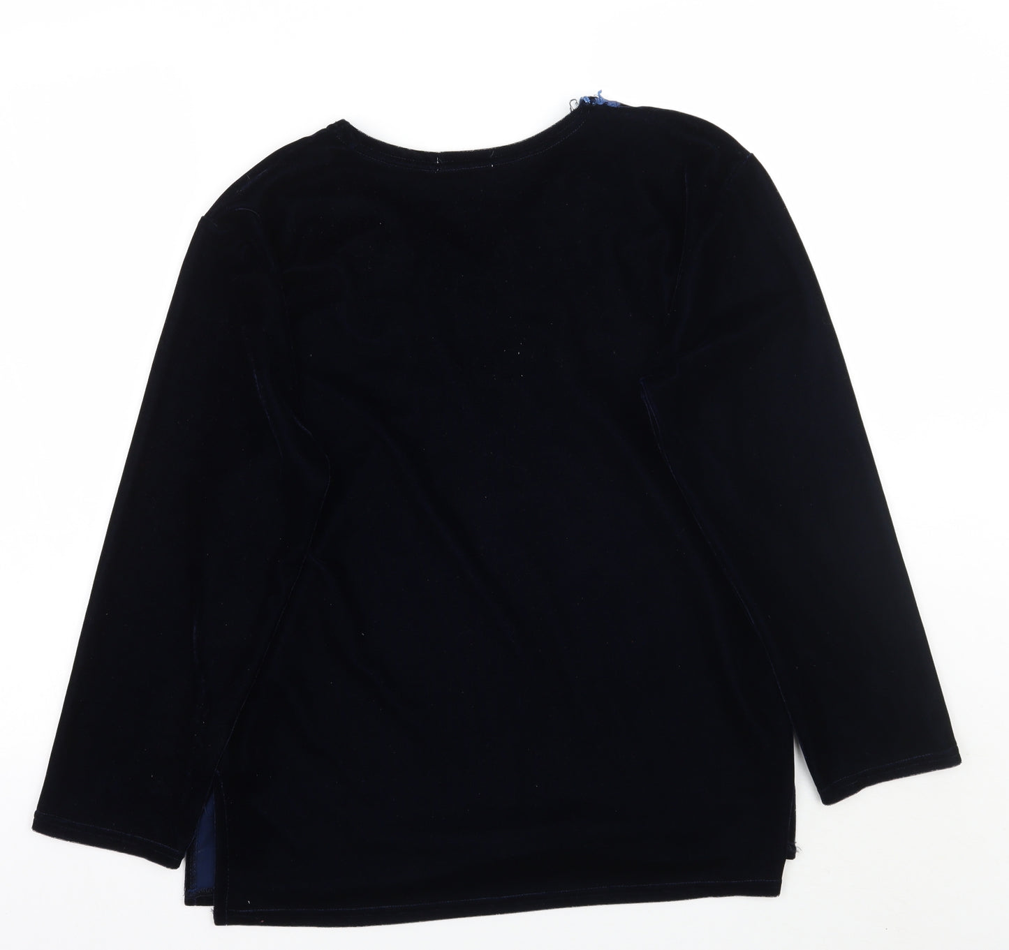 Jia yi Womens Blue Floral  Pullover Jumper Size L