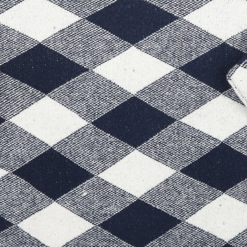 Marks and Spencer Womens Blue Check  Pullover Jumper Size M