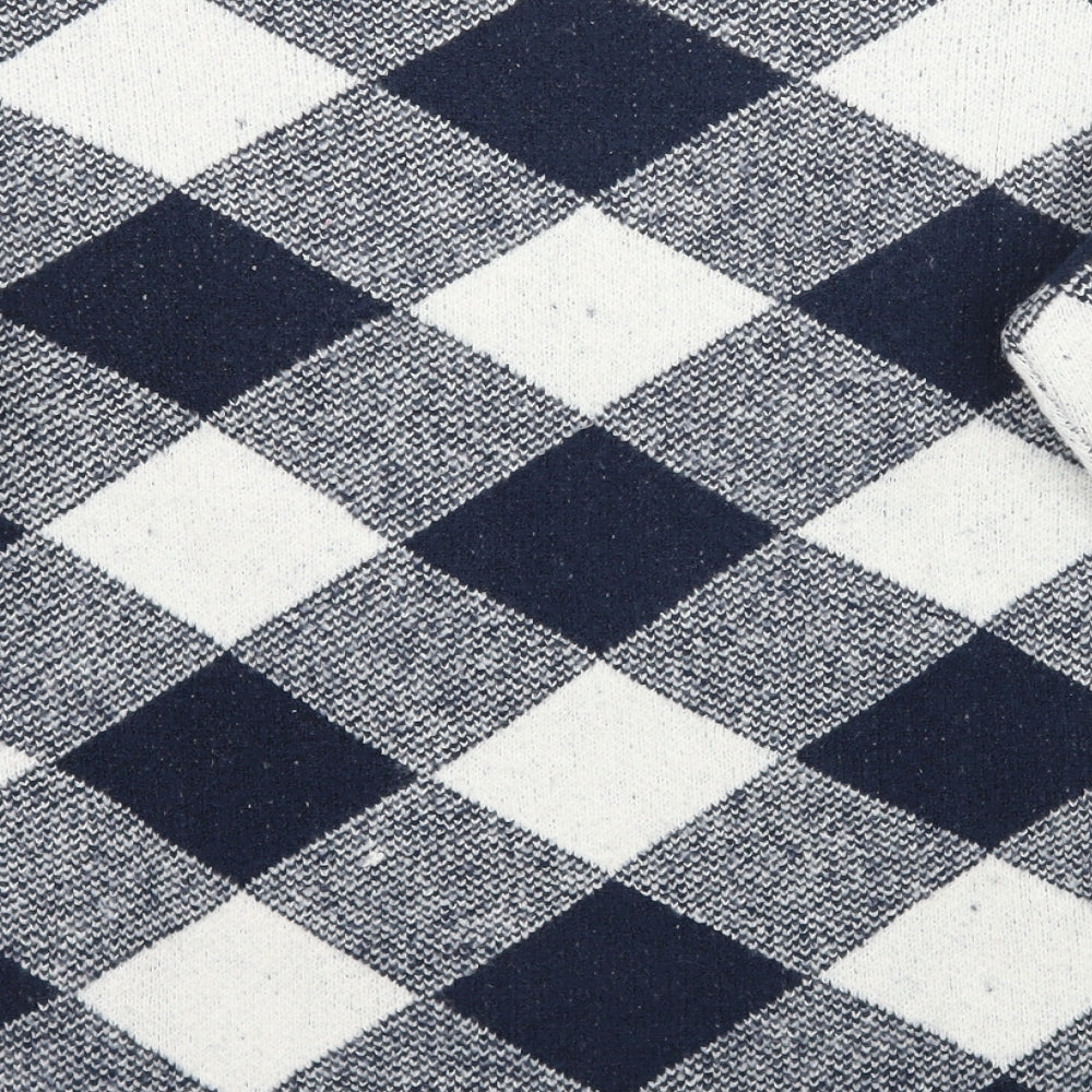 Marks and Spencer Womens Blue Check  Pullover Jumper Size M