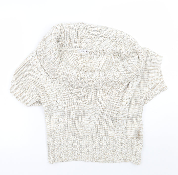 Quiz Womens Beige   Pullover Jumper Size M
