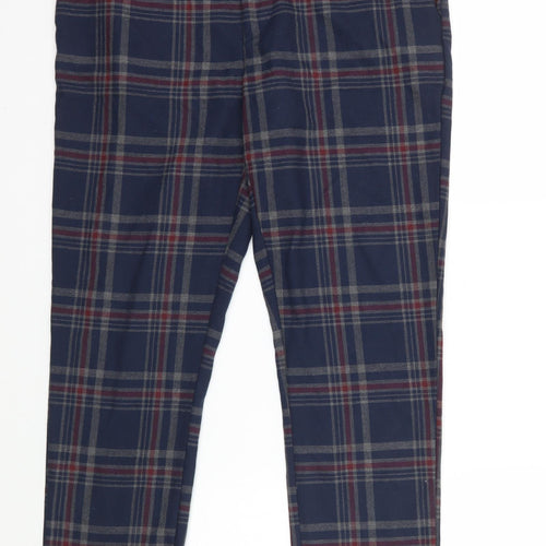 Boohoo Mens Blue Check  Trousers  Size 32 L30 in