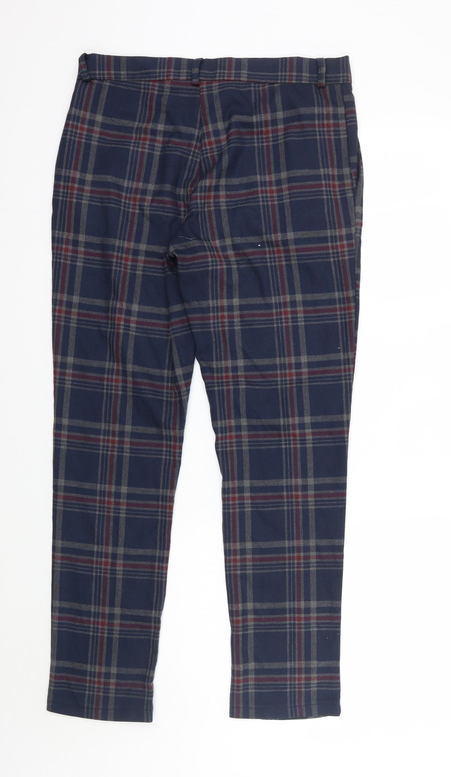 Boohoo Mens Blue Check  Trousers  Size 32 L30 in