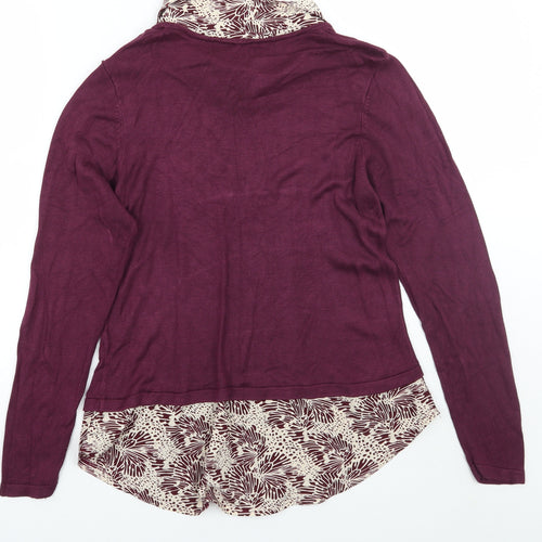 Peacocks Womens Purple Floral  Pullover Jumper Size 14