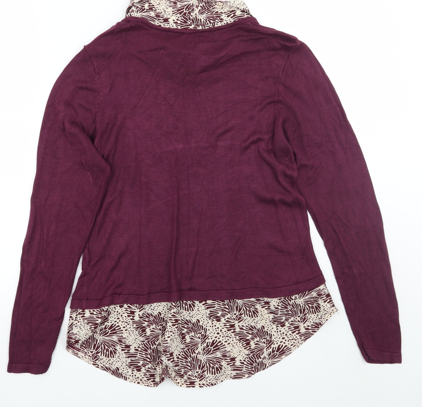 Peacocks Womens Purple Floral  Pullover Jumper Size 14