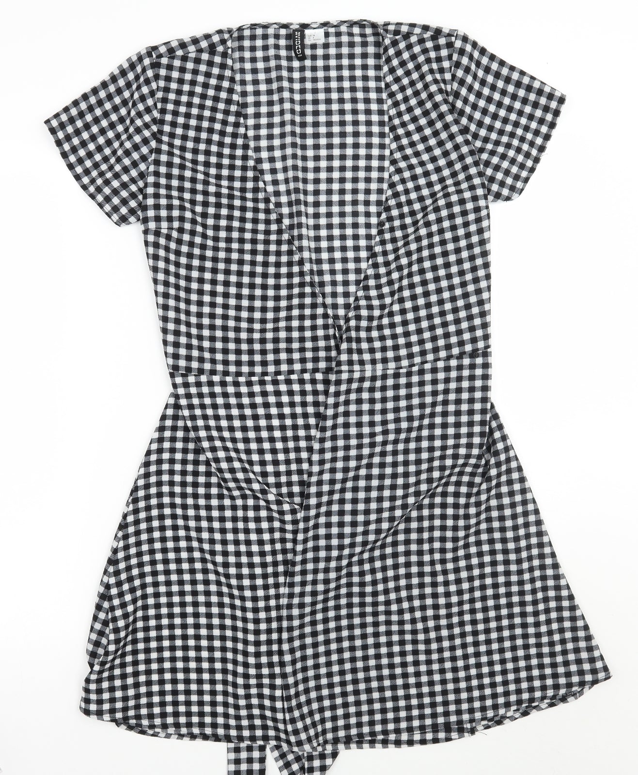 H&M Womens Black Check  A-Line  Size 6