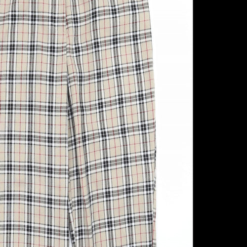 Nasty Gal Womens Beige Check  Trousers  Size 10 L28 in