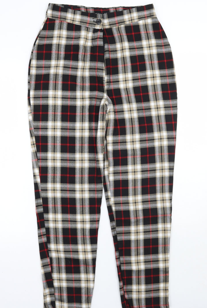 Nasty Gal Womens Blue Check  Trousers  Size 10 L27 in