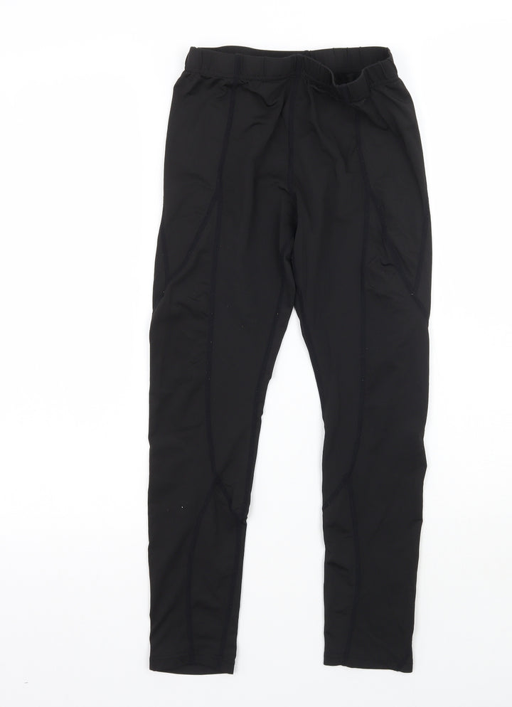 Preworn Womens Black Cropped Leggings Size 28 L23 in