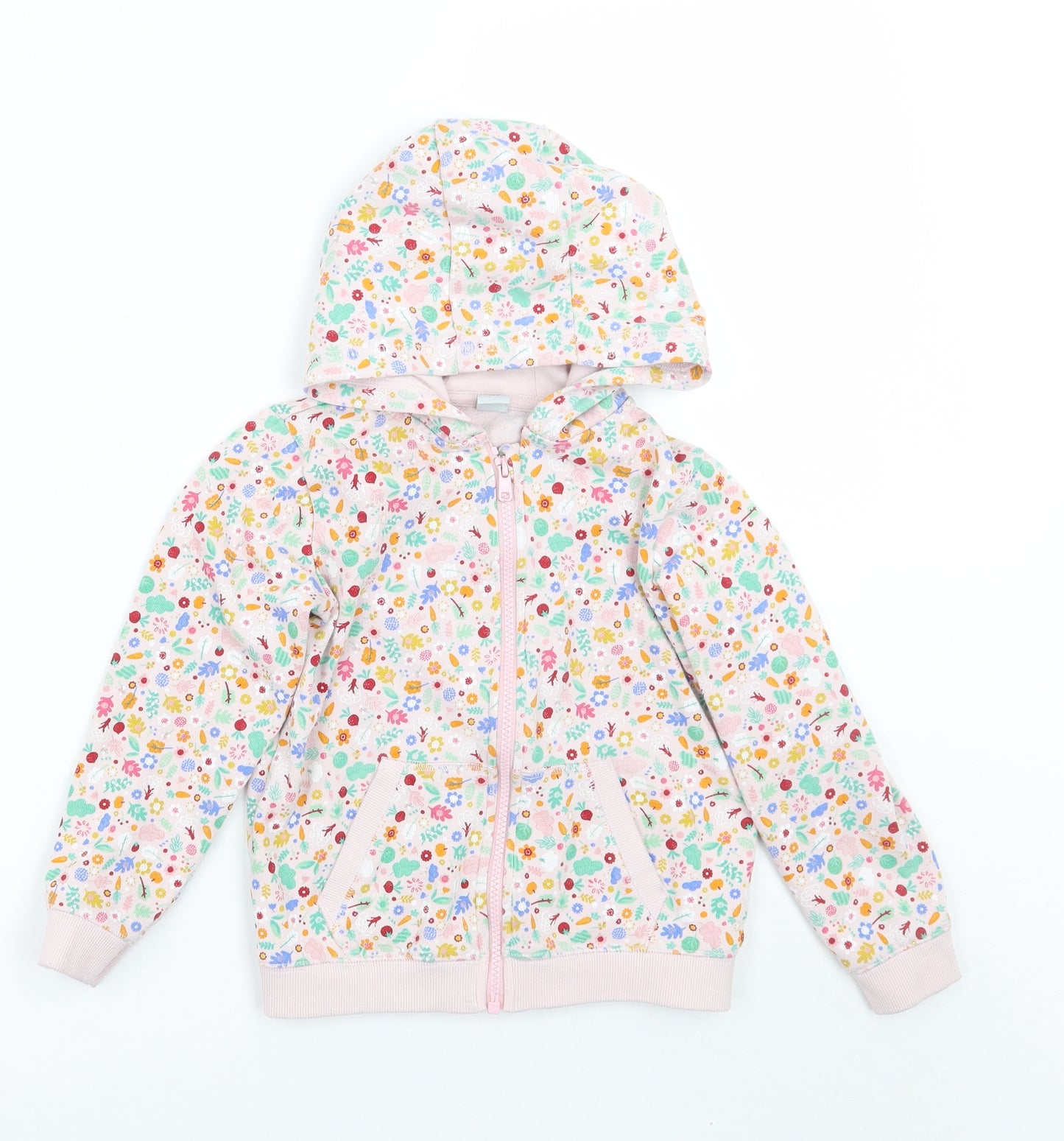 TU Girls Pink Floral  Jacket Coat Size 5-6 Years
