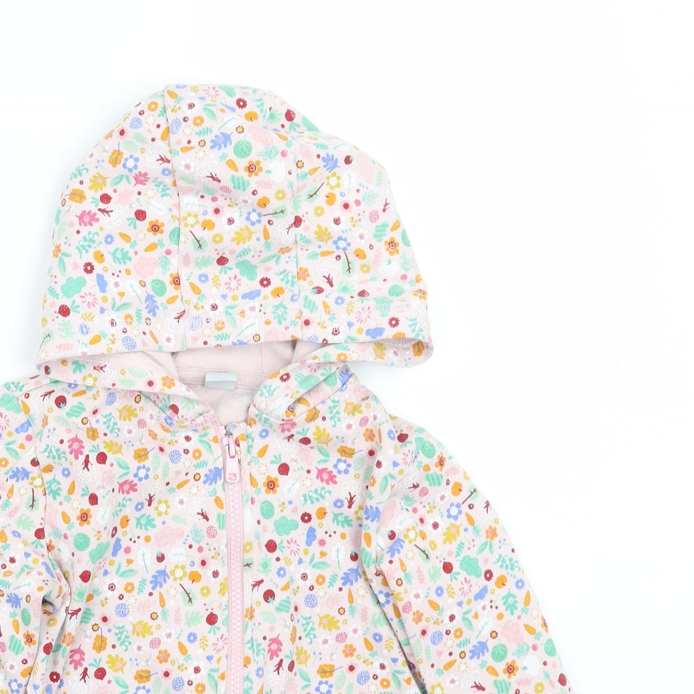 TU Girls Pink Floral  Jacket Coat Size 5-6 Years