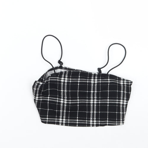 SheIn Girls Black Check  Cropped Tank Size 10-11 Years