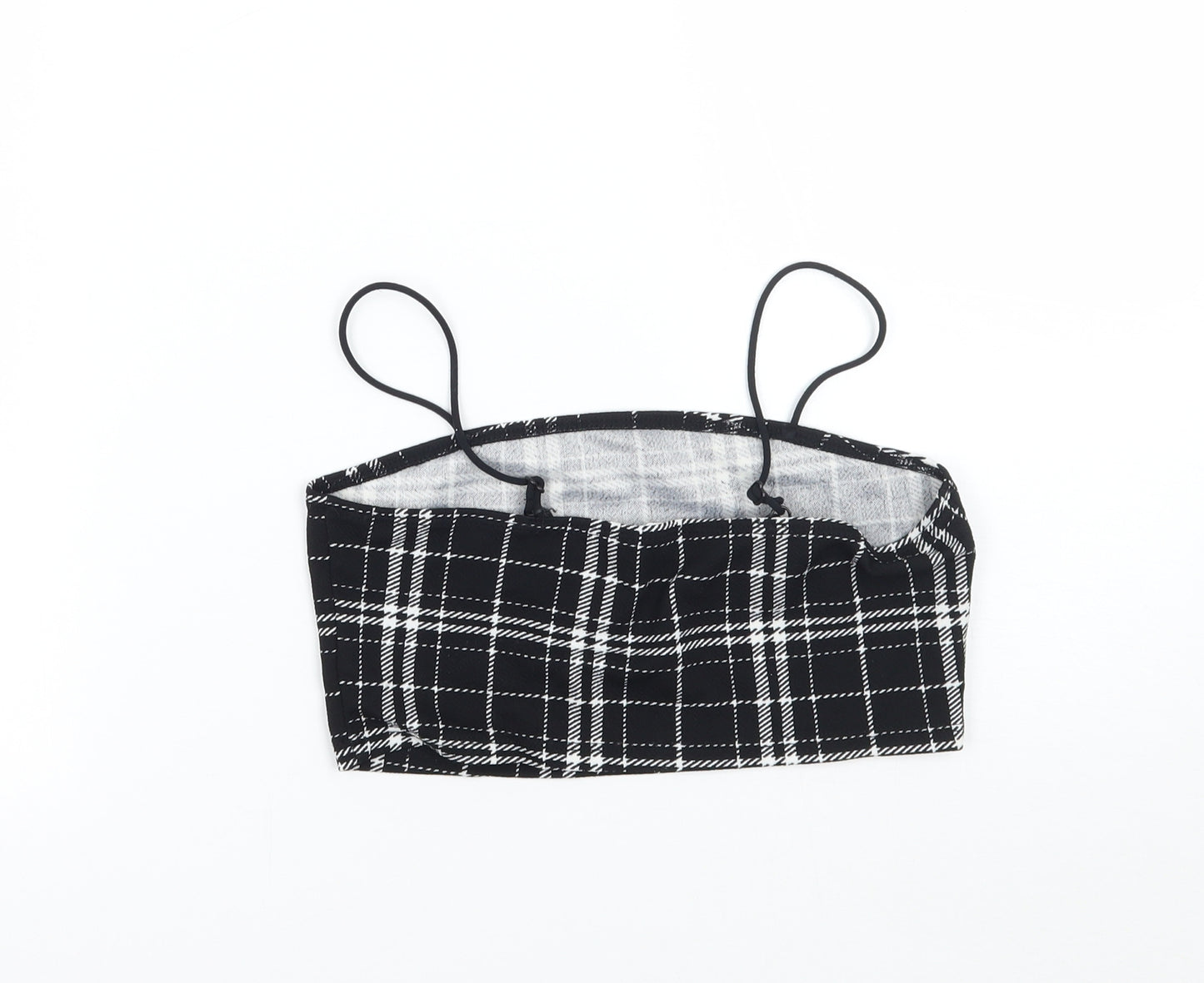 SheIn Girls Black Check  Cropped Tank Size 10-11 Years