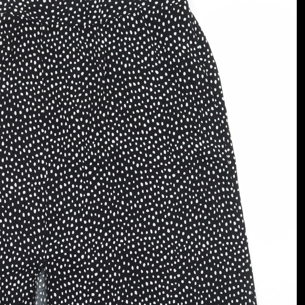 George Womens Black Polka Dot  A-Line Skirt Size 12