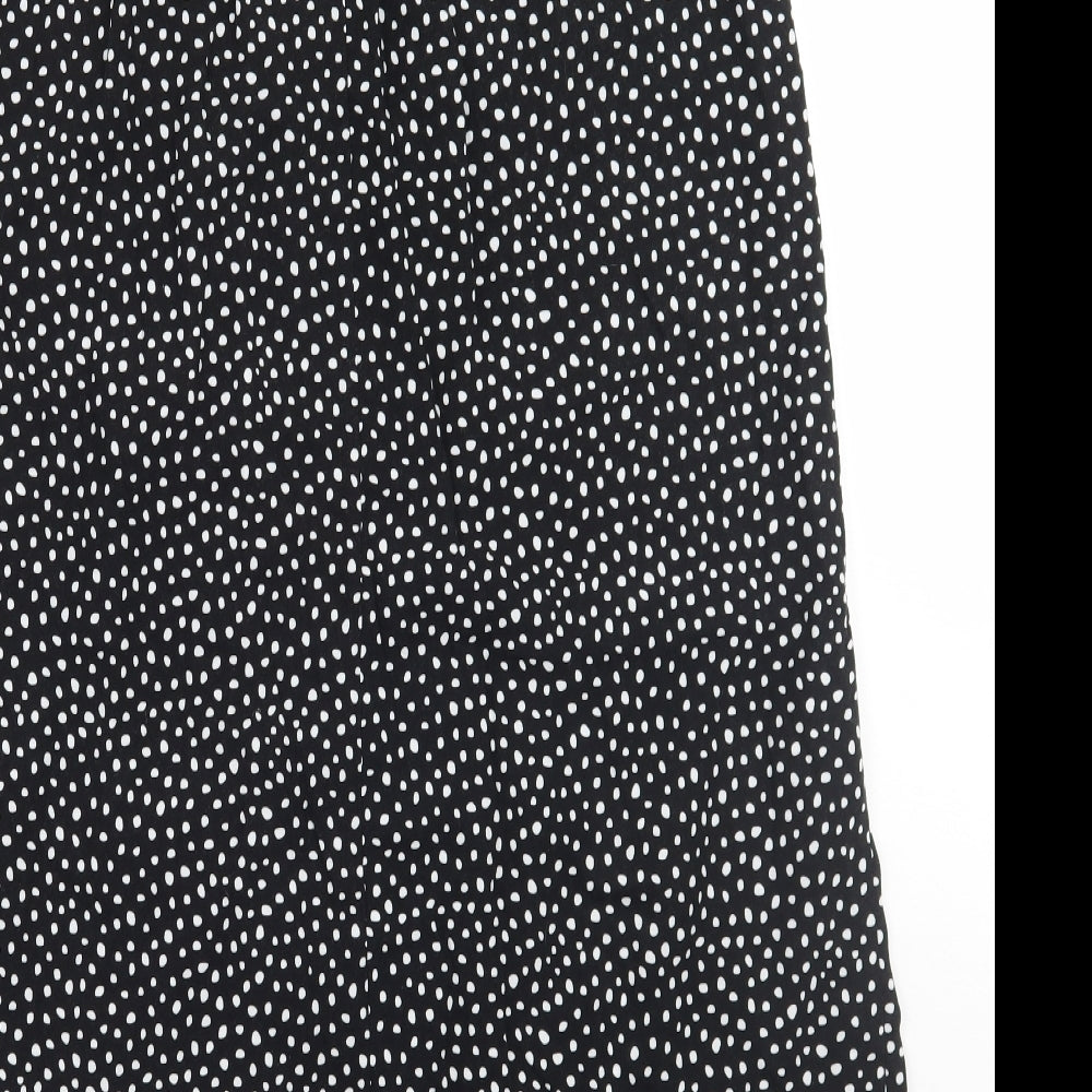 George Womens Black Polka Dot  A-Line Skirt Size 12
