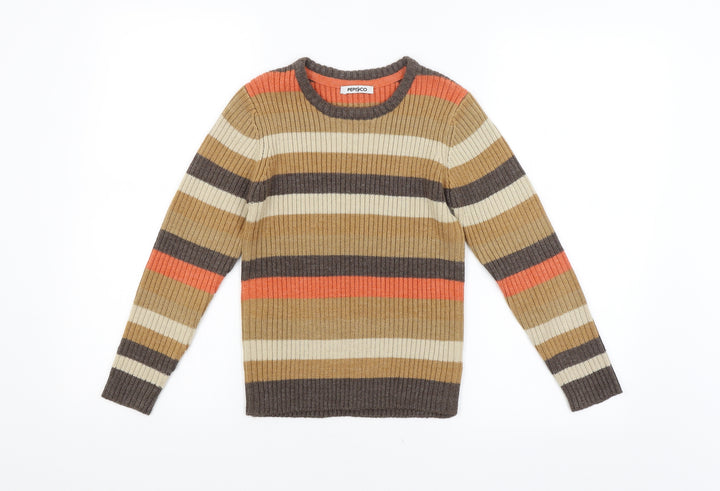 PEP&Co. Girls Multicoloured Striped  Pullover Jumper Size 7-8 Years