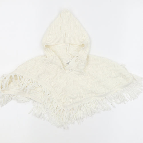 Nursery Time Baby White Argyle/Diamond  Overcoat Poncho Size 0-3 Months