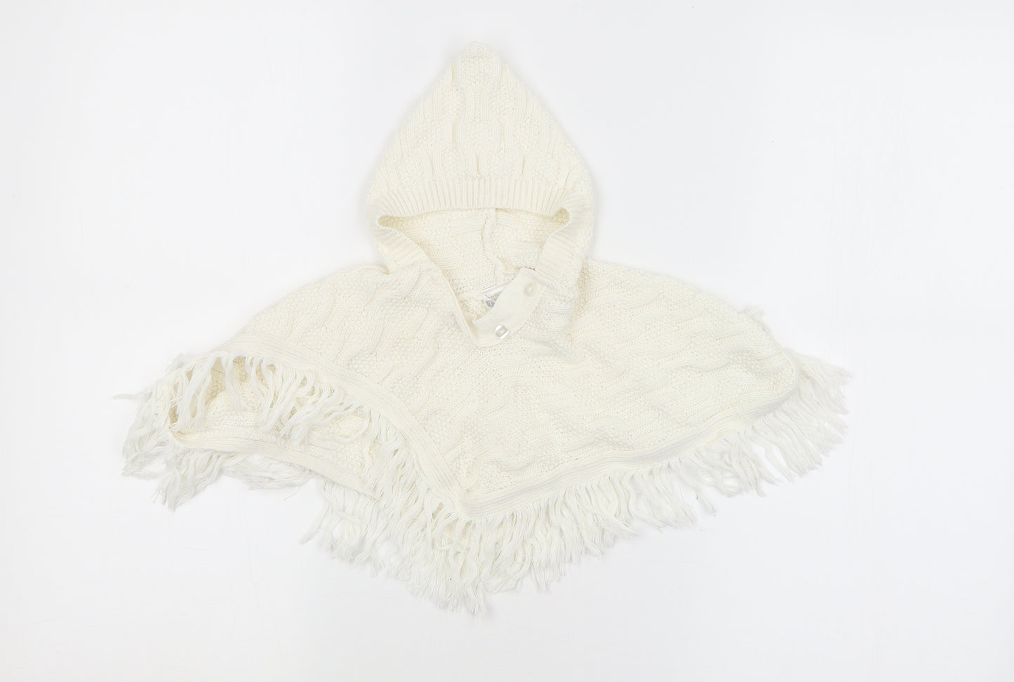 Nursery Time Baby White Argyle/Diamond  Overcoat Poncho Size 0-3 Months