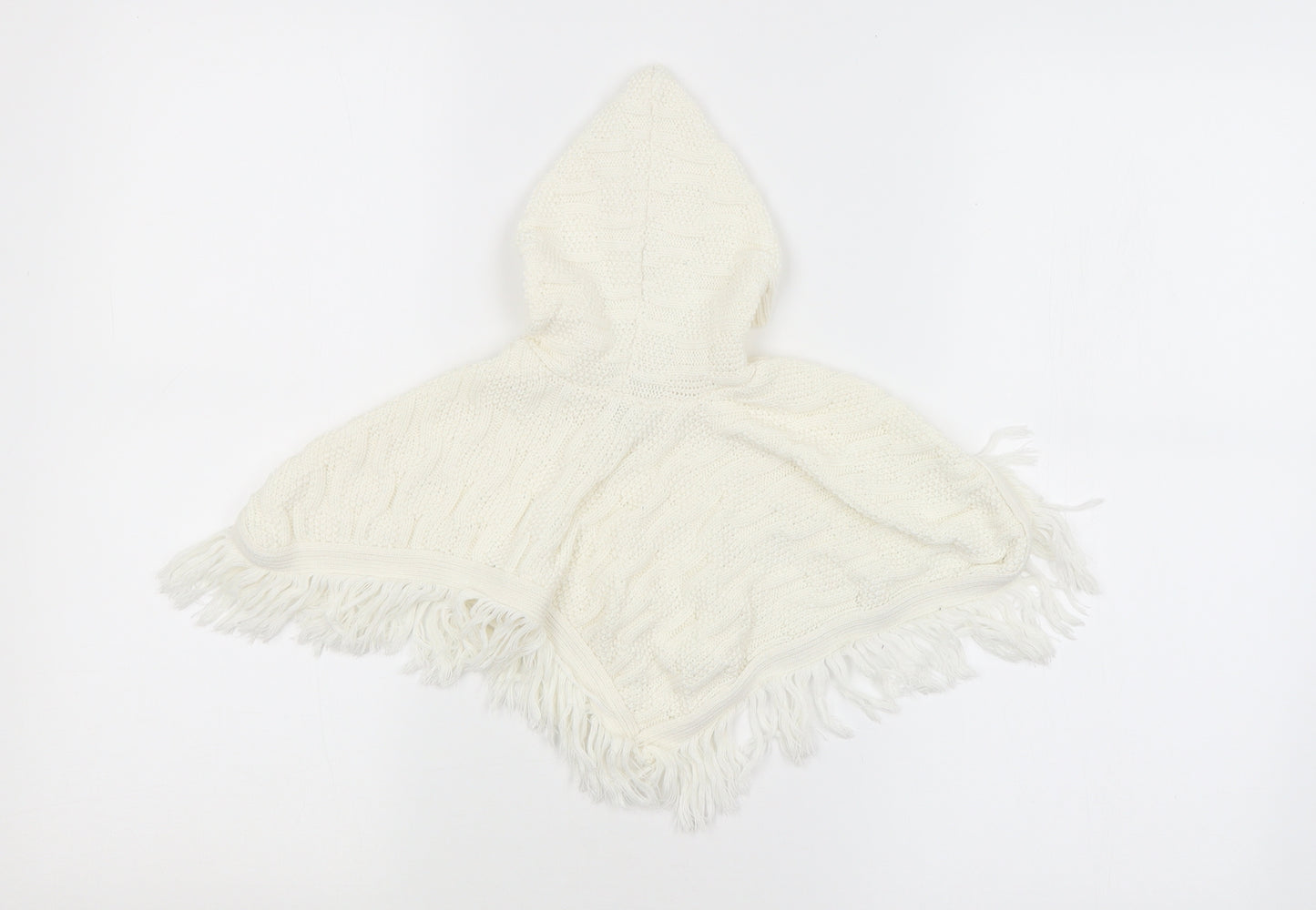 Nursery Time Baby White Argyle/Diamond  Overcoat Poncho Size 0-3 Months