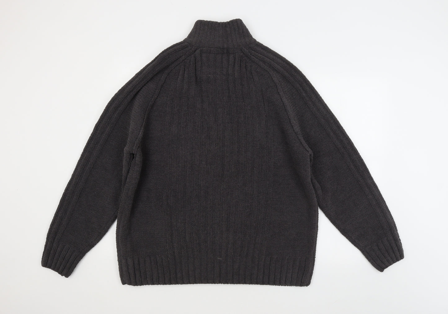 NEXT Mens Grey Striped  Full Zip Jumper Size XL