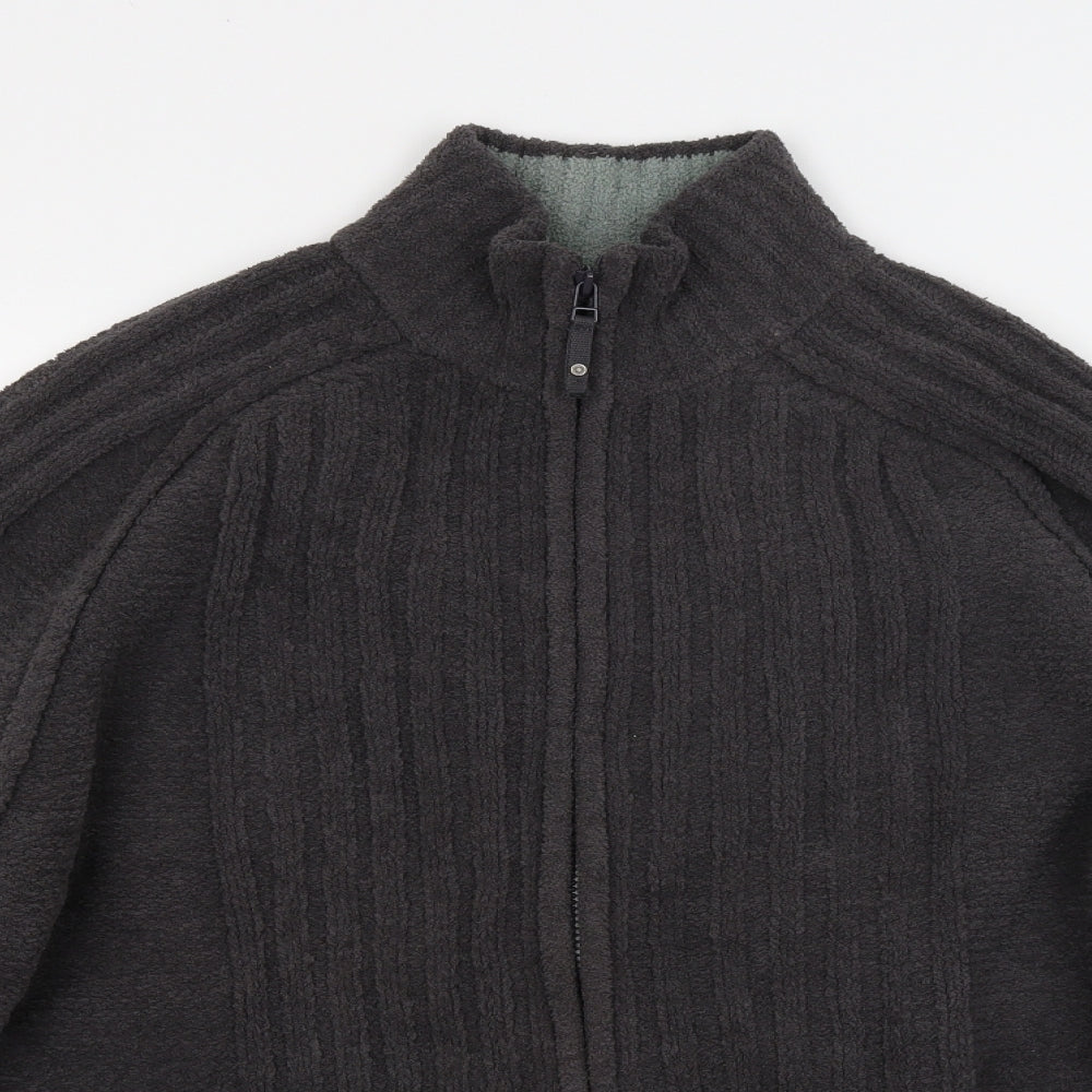 NEXT Mens Grey Striped  Full Zip Jumper Size XL