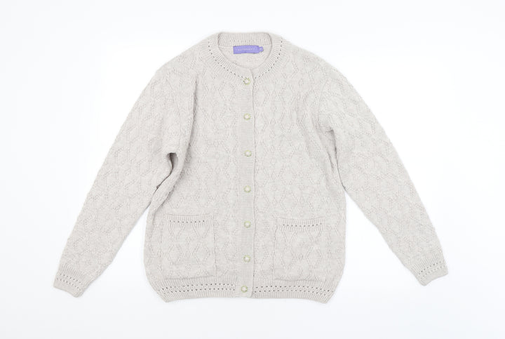 Autonomy Womens Grey Argyle/Diamond Pullover Jumper Size S