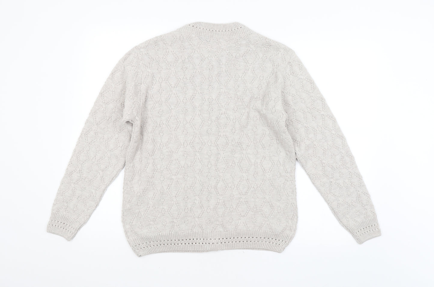 Autonomy Womens Grey Argyle/Diamond  Pullover Jumper Size S