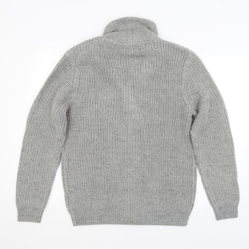 NEXT Mens Grey Striped  Cardigan Jumper Size M