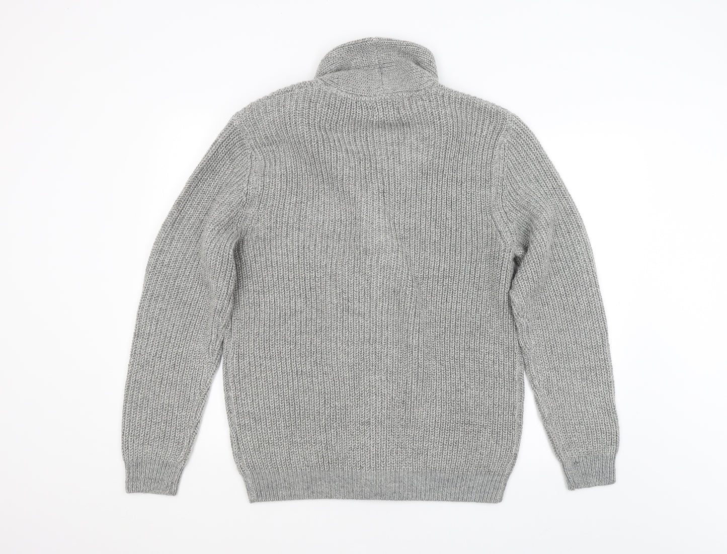 NEXT Mens Grey Striped  Cardigan Jumper Size M