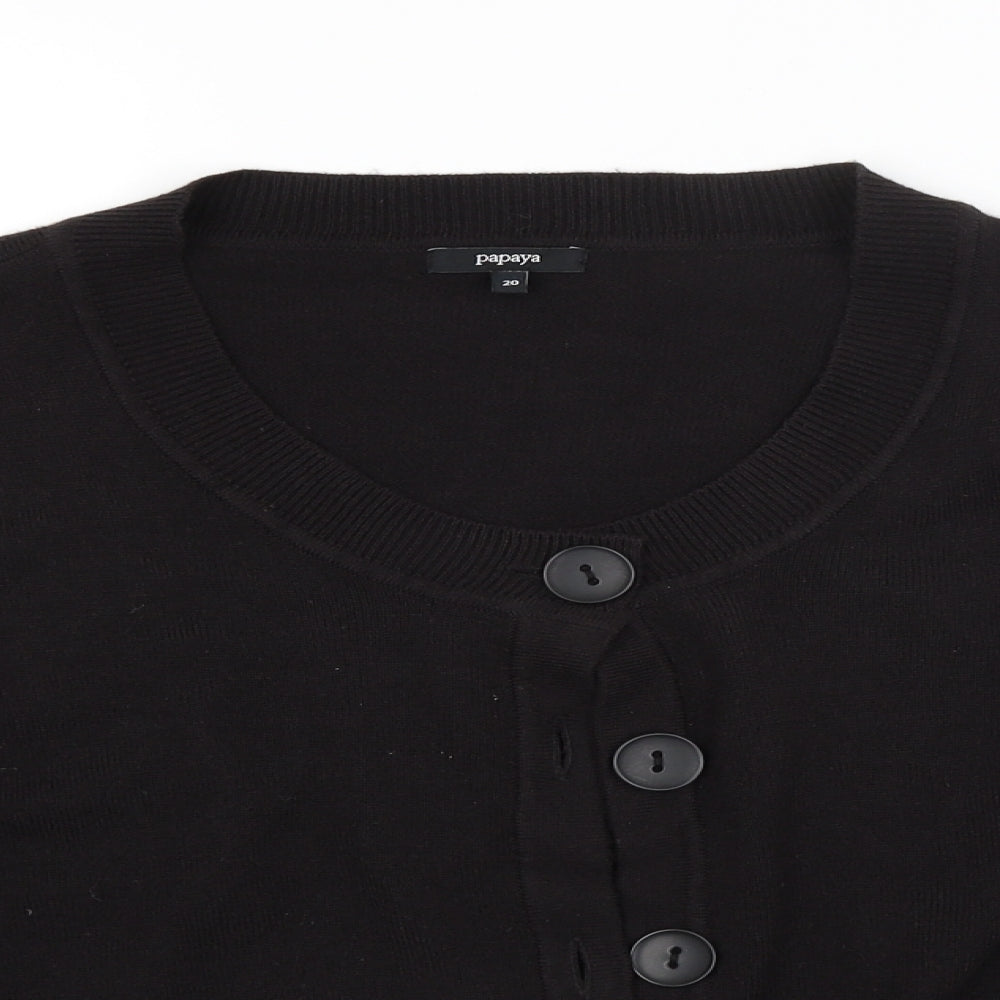 Papaya Womens Black   Cardigan Jumper Size 20