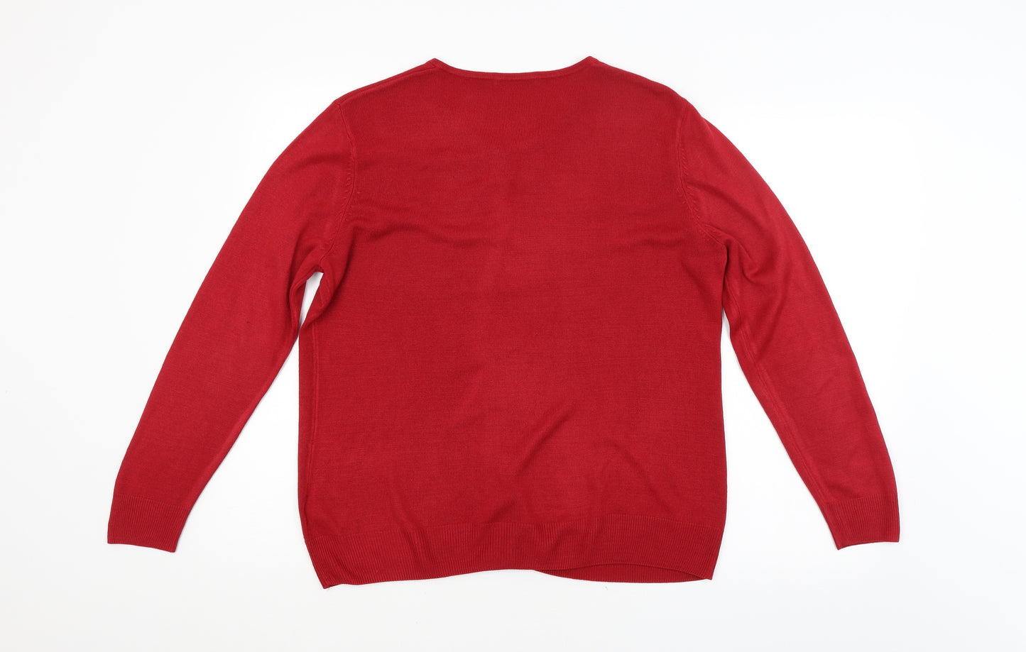 M&S Womens Red   Cardigan Jumper Size 16