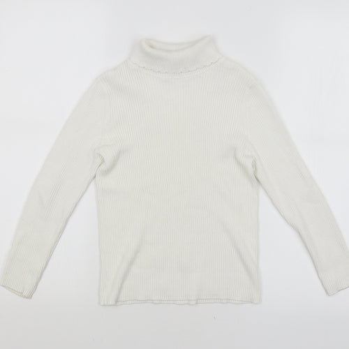 George Girls White   Pullover Jumper Size 7-8 Years
